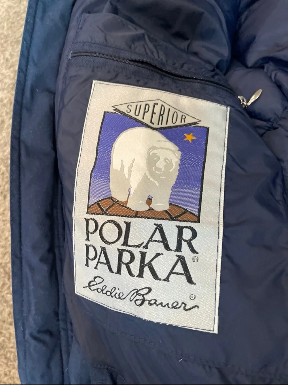 Eddie Bauer vintage superior polar parka coyote fur trim hood large